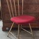 Chaise vintage design métal doré décor bambou