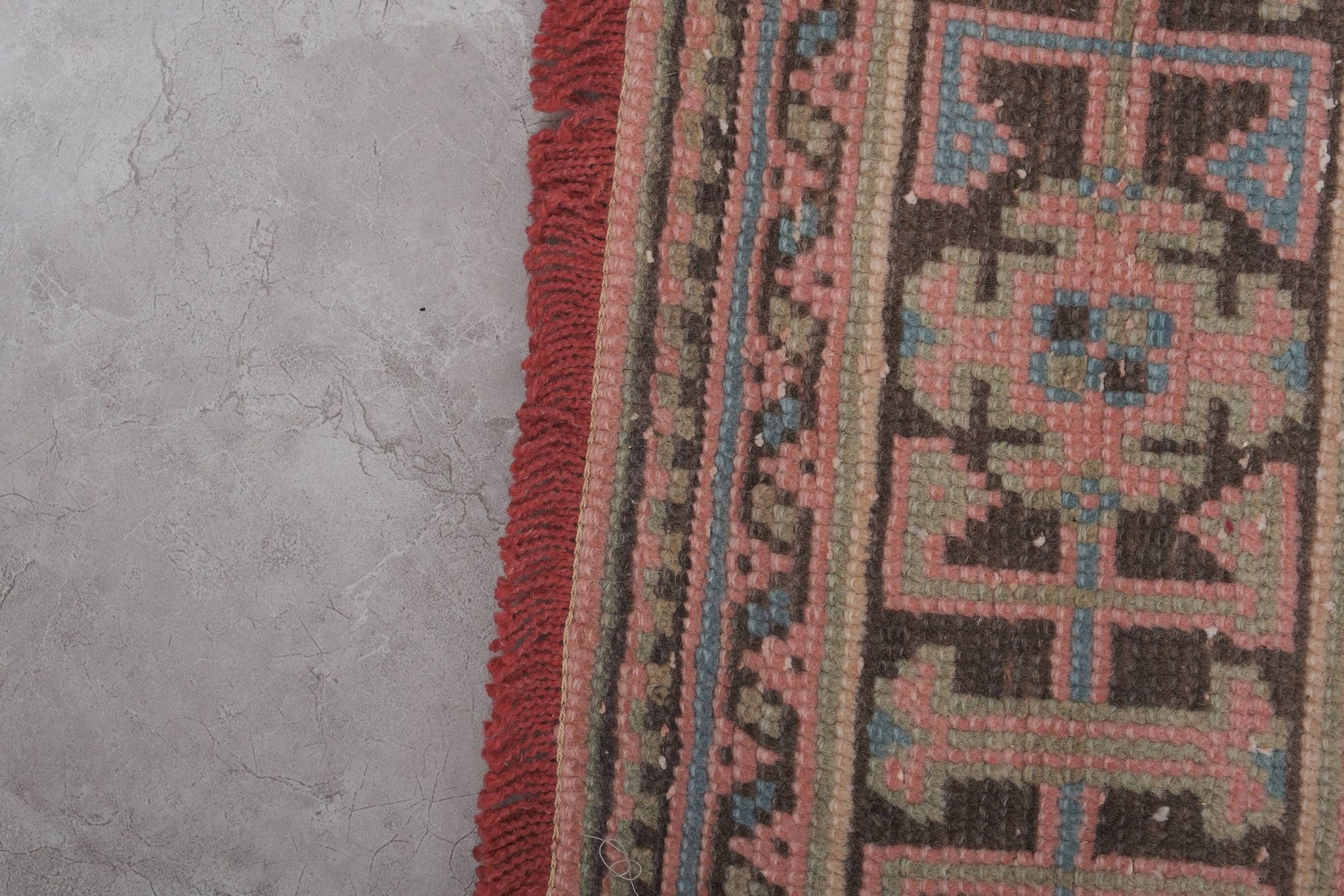 Tapis vintage turc de oushak tissé à la main 79x664 cm