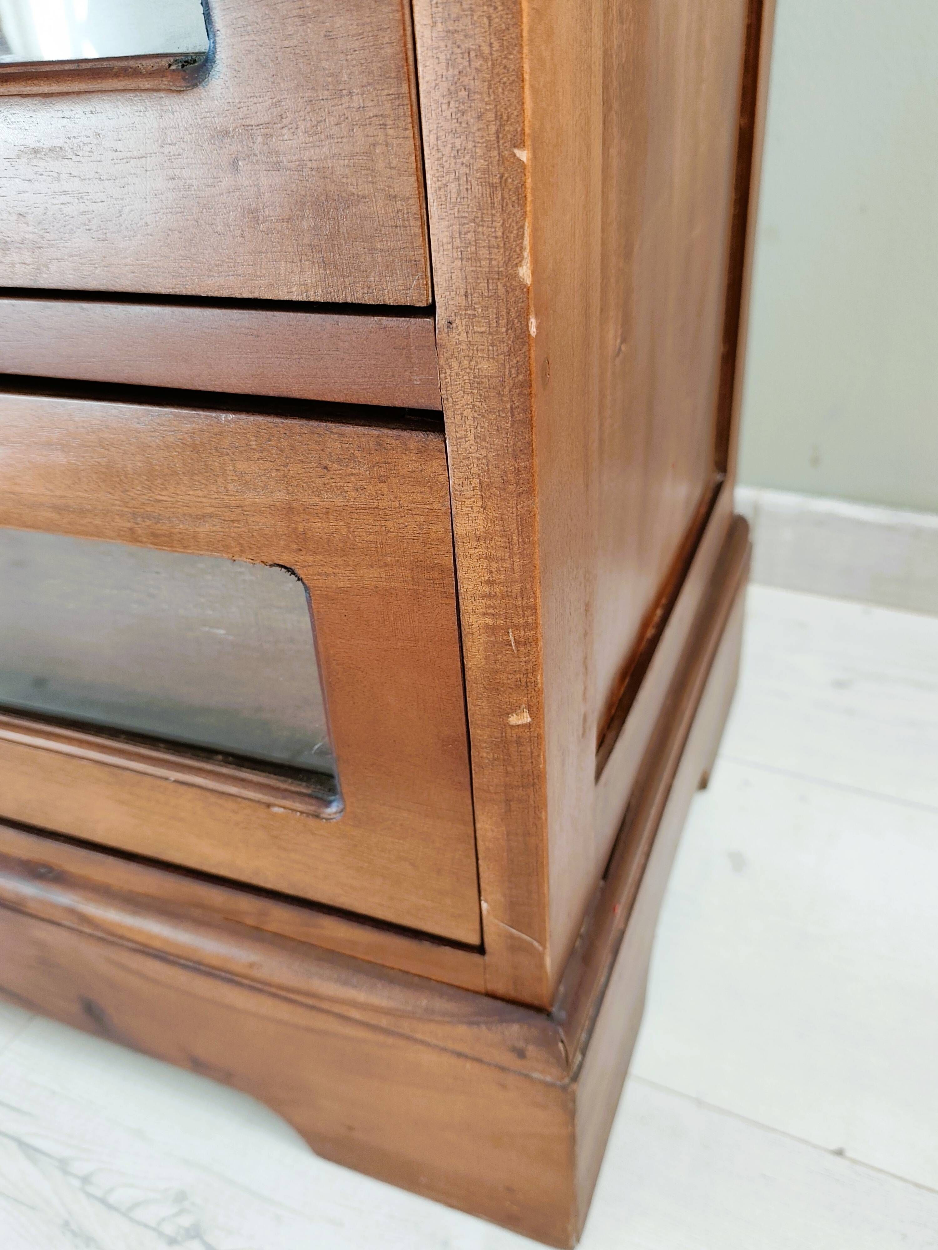 Meuble en bois ancien a 3 tiroirs esprit brocante chic
