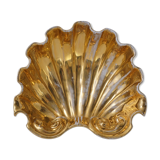 Fabbrica Ferniani Faenza plateau de poche 36,5 cm coquille en majolique, doré, 1800