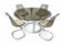 Michel Charron set – 1970s – smoked glass table & 4 chairs