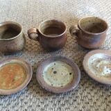 Series of 3 sandstone cups