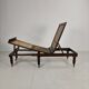 Late 19th Century English Oak Campaign Daybed with Original Cane Webbing