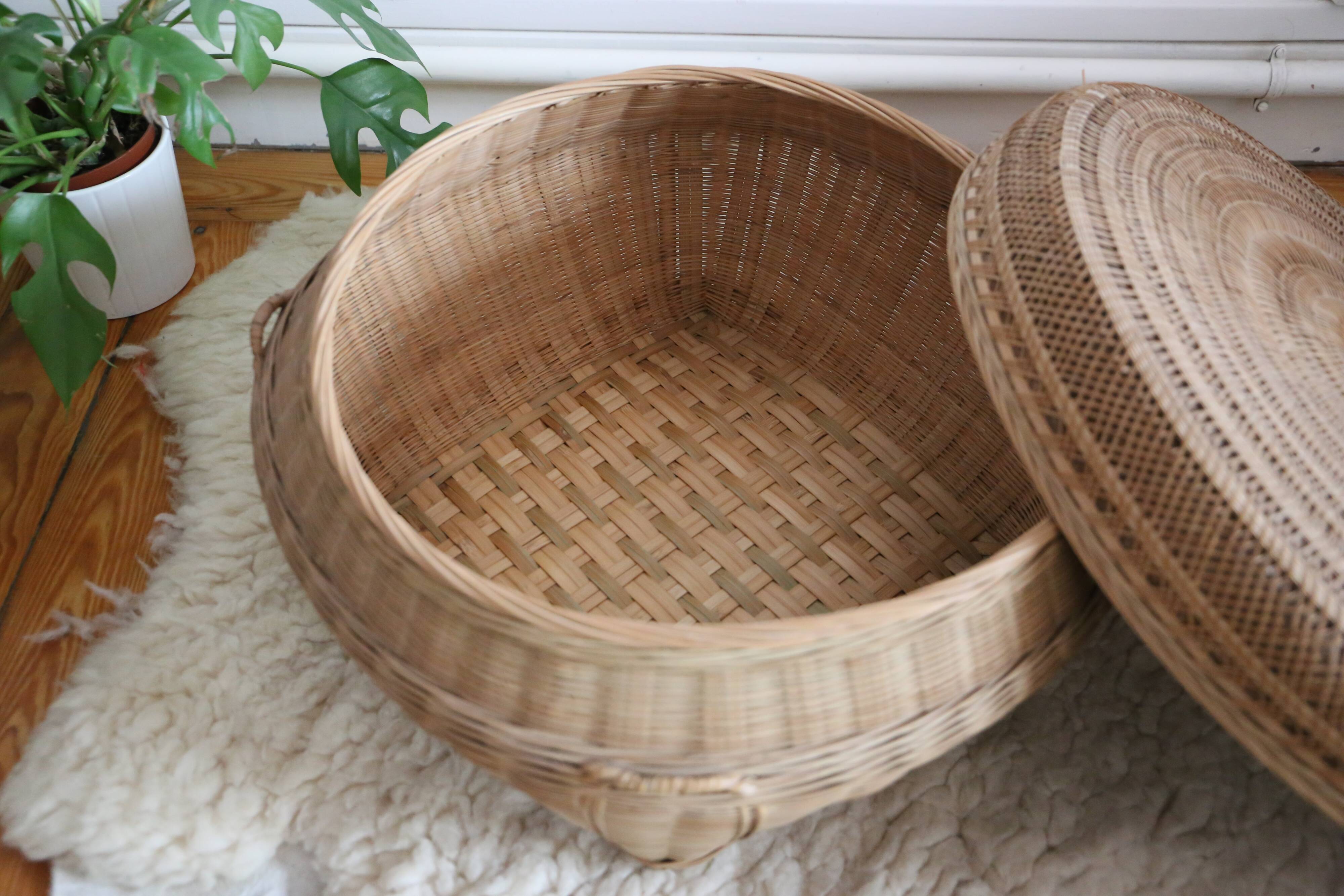 Large vintage wicker box