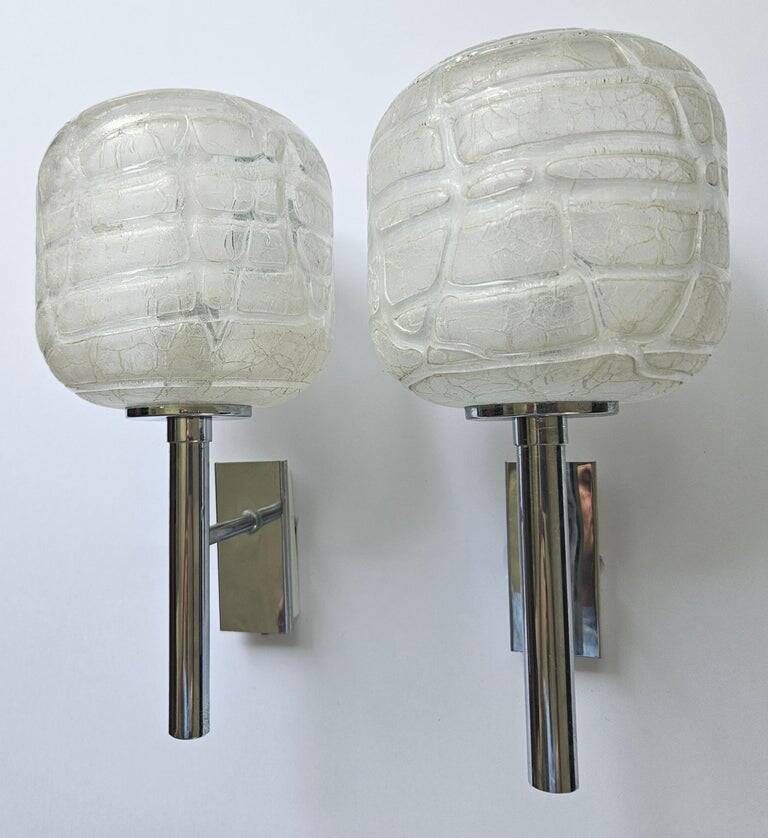 Pair of Rare Midcentury Wall Lamps Doria Leuchten, Germany, 1970s