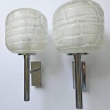 Pair of Rare Midcentury Wall Lamps Doria Leuchten, Germany, 1970s