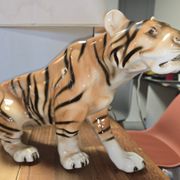 Large porcelain tiger ROYAL DUX – Czechoslovakia - Art Deco 1930