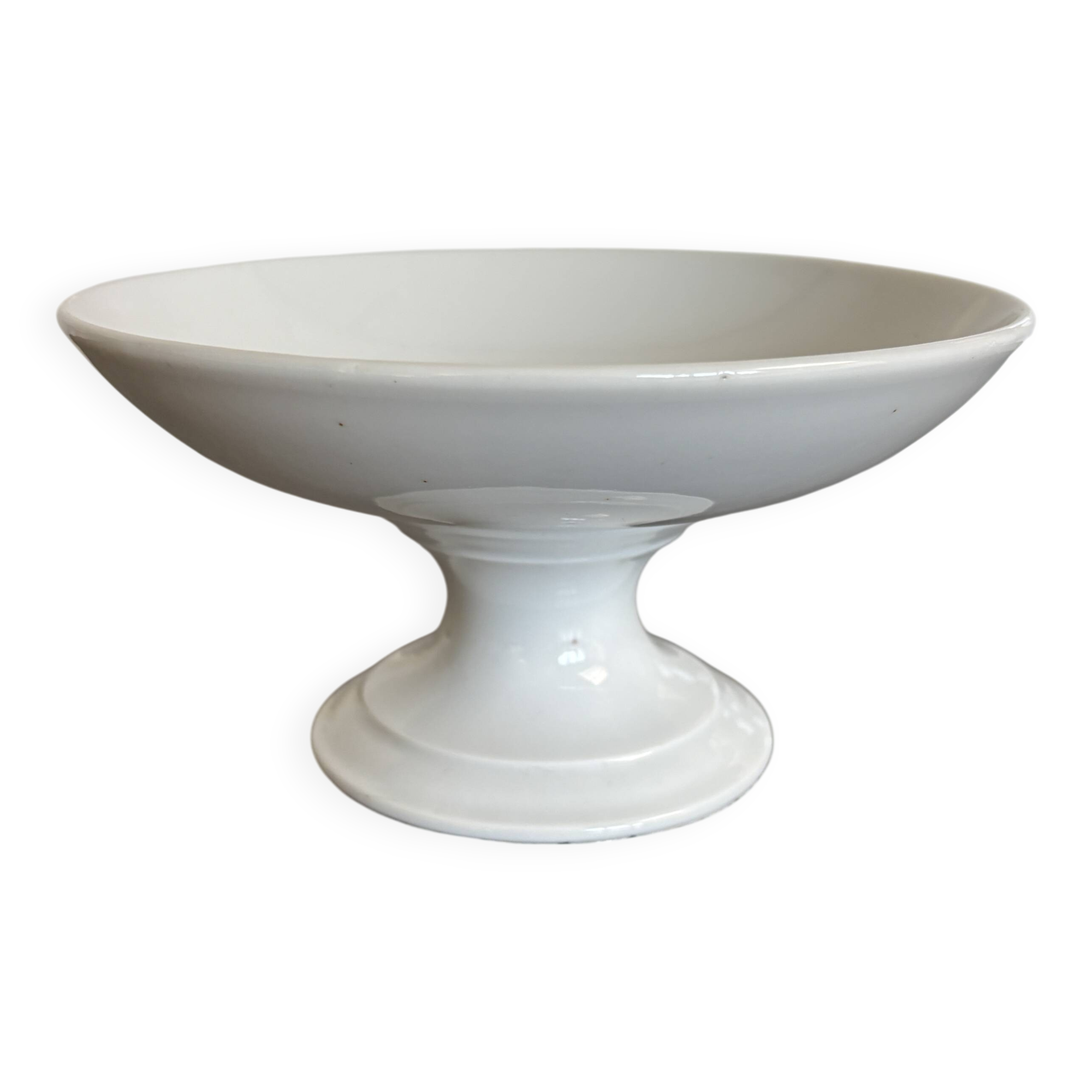 Antique compote dish in porcelain from Fuisseaux Baudour