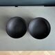 Pair of black lacquered metal catchall bowls