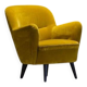 Vintage yellow velvet armchair, France 1960s