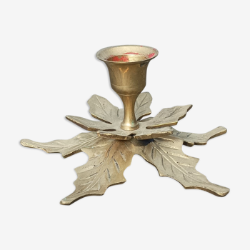 Golden metal candle holder