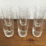 6 antique crystal water glasses