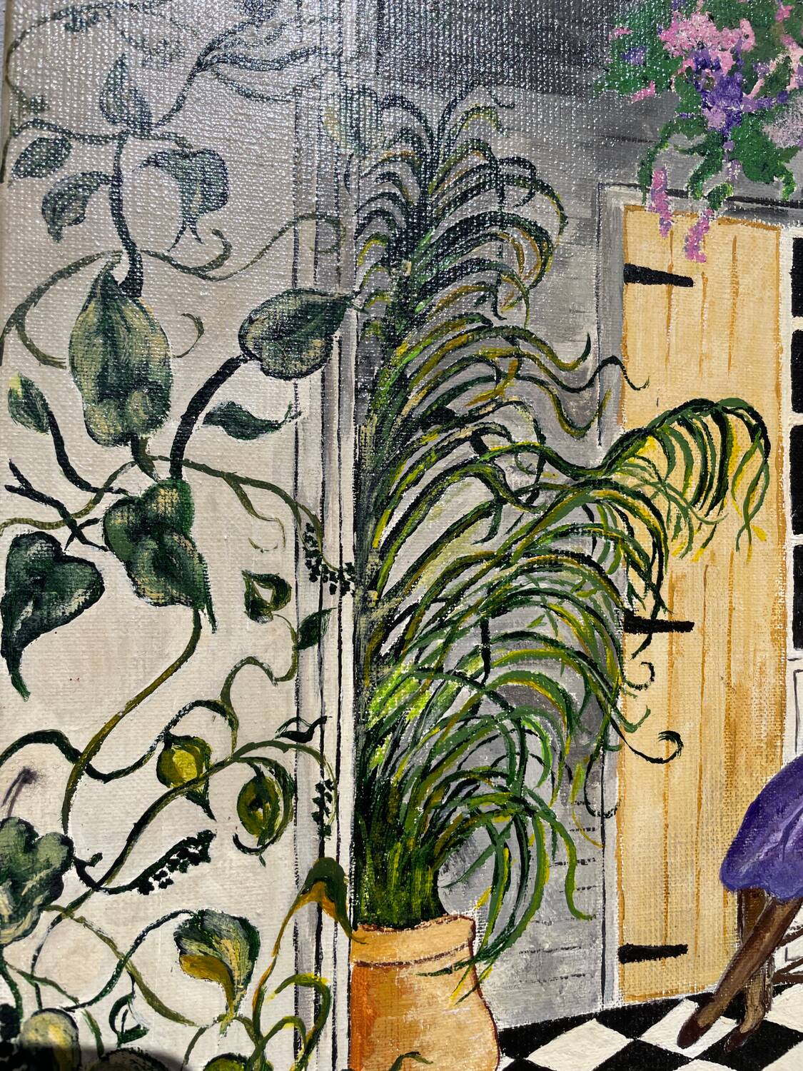 Native painting winter garden oil painting on canvas