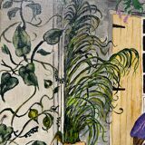 Native painting winter garden oil painting on canvas