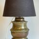 Chic brass lamp and vintage fabric