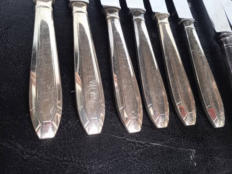12 + 1 Orbrille knife silver metal art deco period