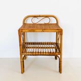 Table d'appoint en rotin, Italie années 60