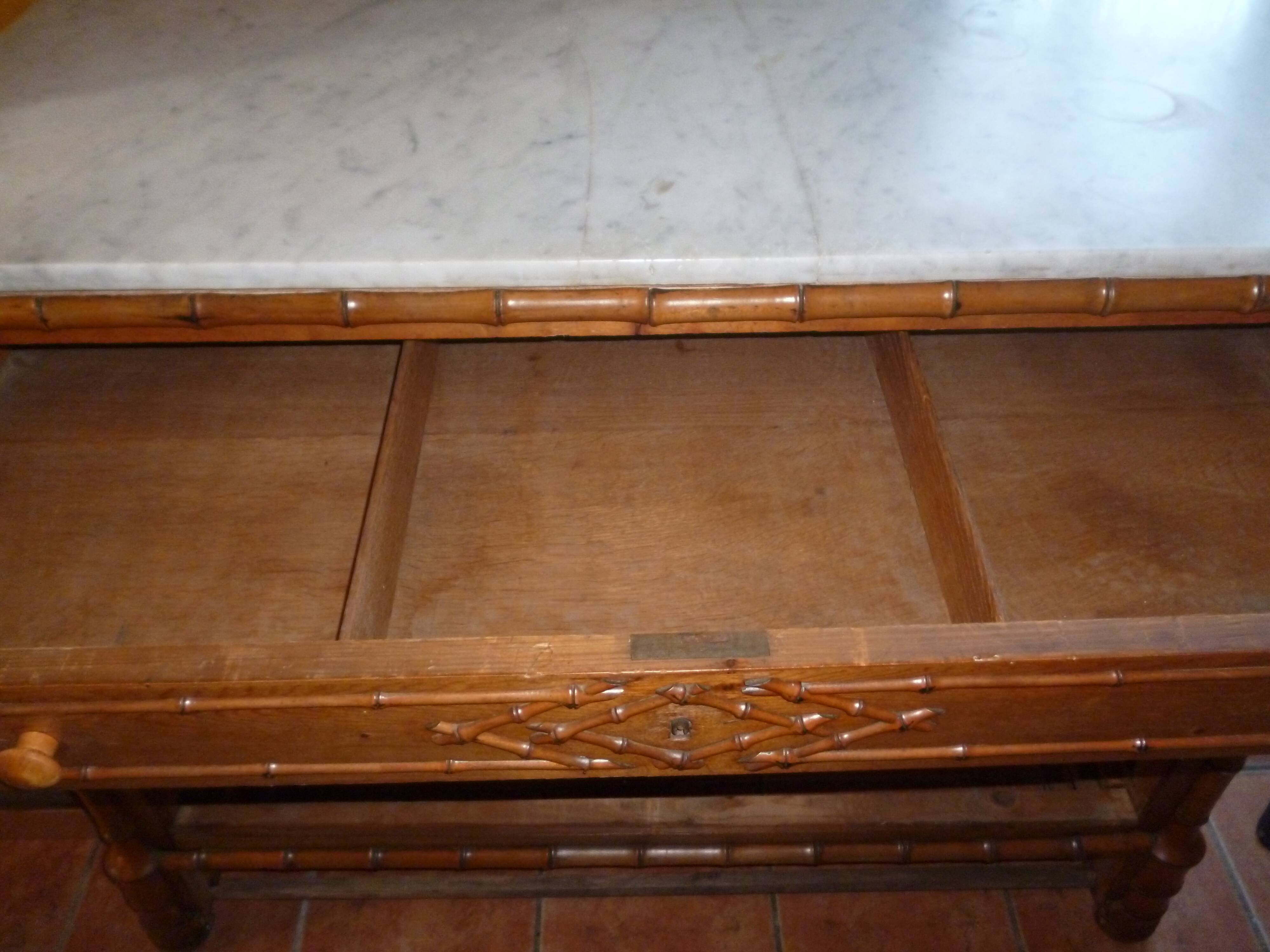 19th century faux bamboo dresser of Maison L Simon rue de Rivoli Paris