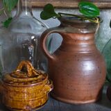 Pichet poterie traditionnelle Art-populaire en grès émaillé ancien