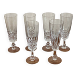 6 Arques crystal champagne glasses