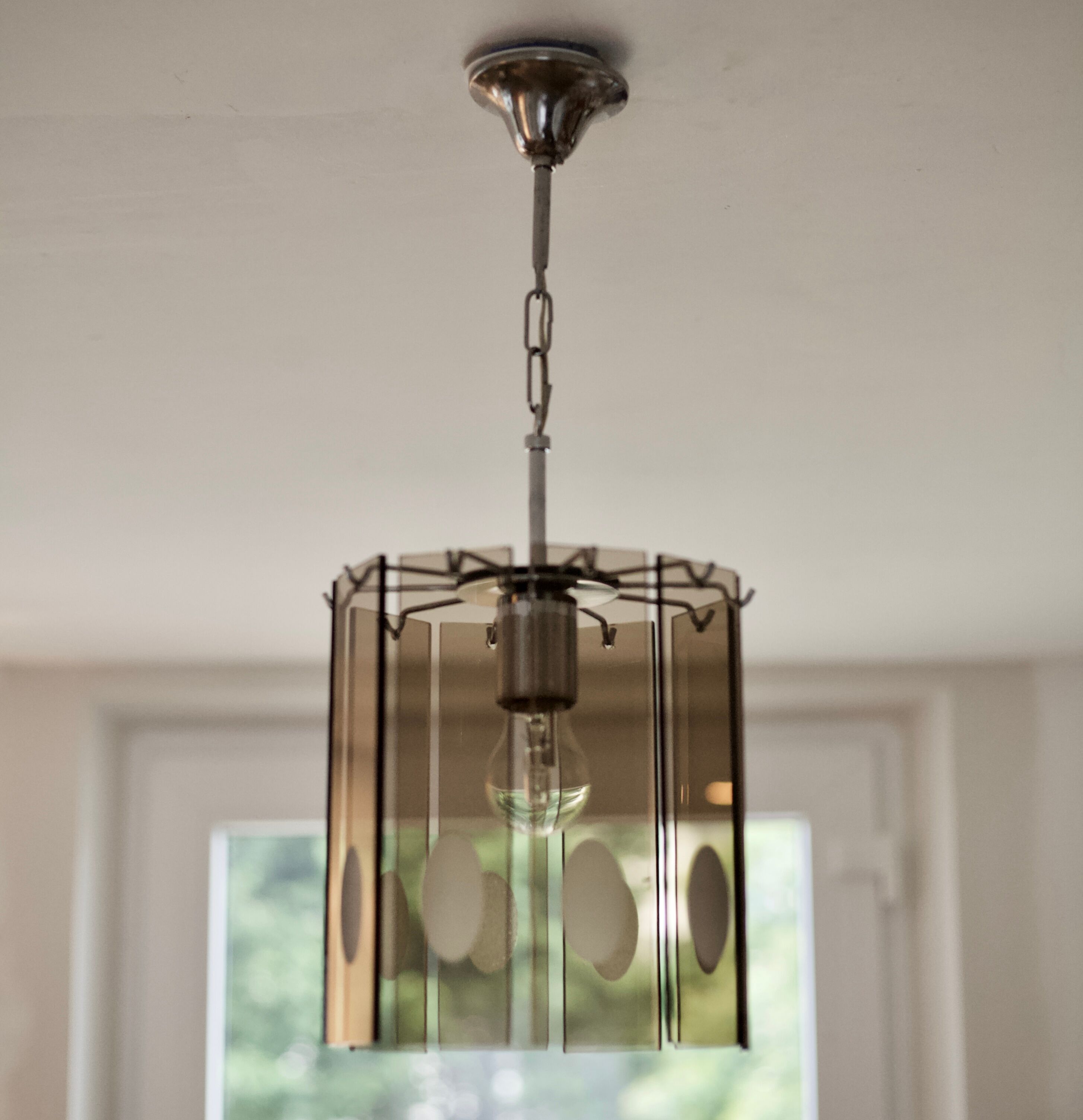 Lustre Gino Vistosi, verre et acier, Italy, circa 1970