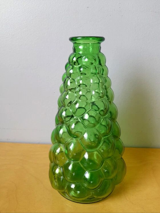 Carafes italienne en verre Empoli 1970