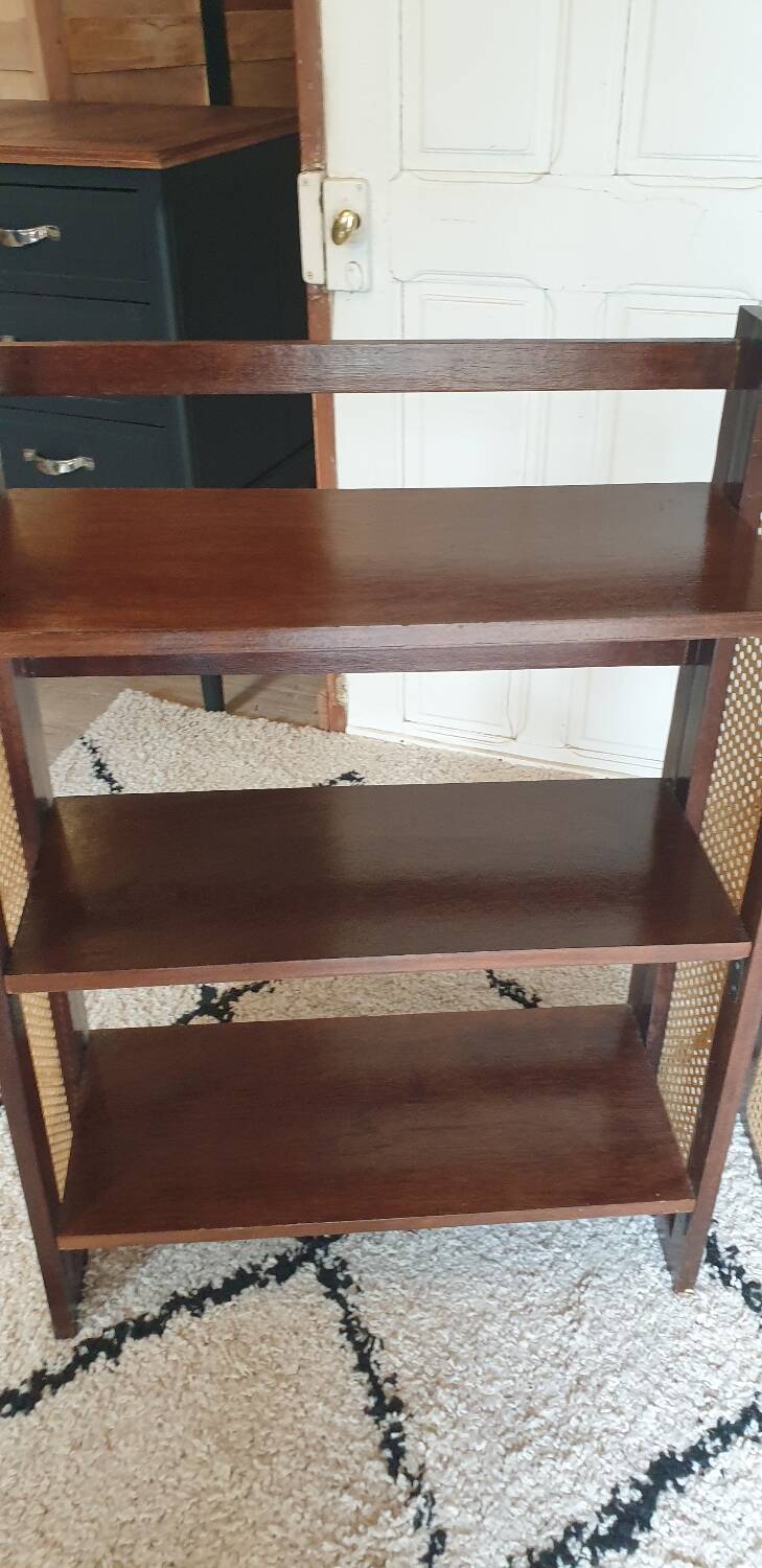Pair of foldable cane bookcases