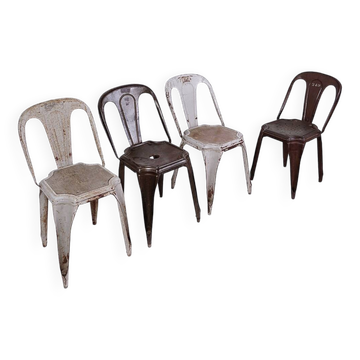 4 chaises en métal par Fibrocit, Belgique 1950