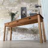 Console service in solid oak, circa 1900.