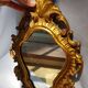 Miroir vintage doré en bois fabriqué en Italie