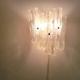 Vintage lucite wall lamp in ice glass model 1970s
