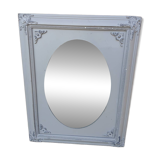 Mirror with a grey wooden frame