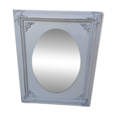 Mirror with a grey wooden frame