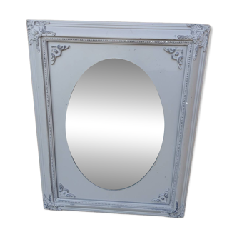 Mirror with a grey wooden frame