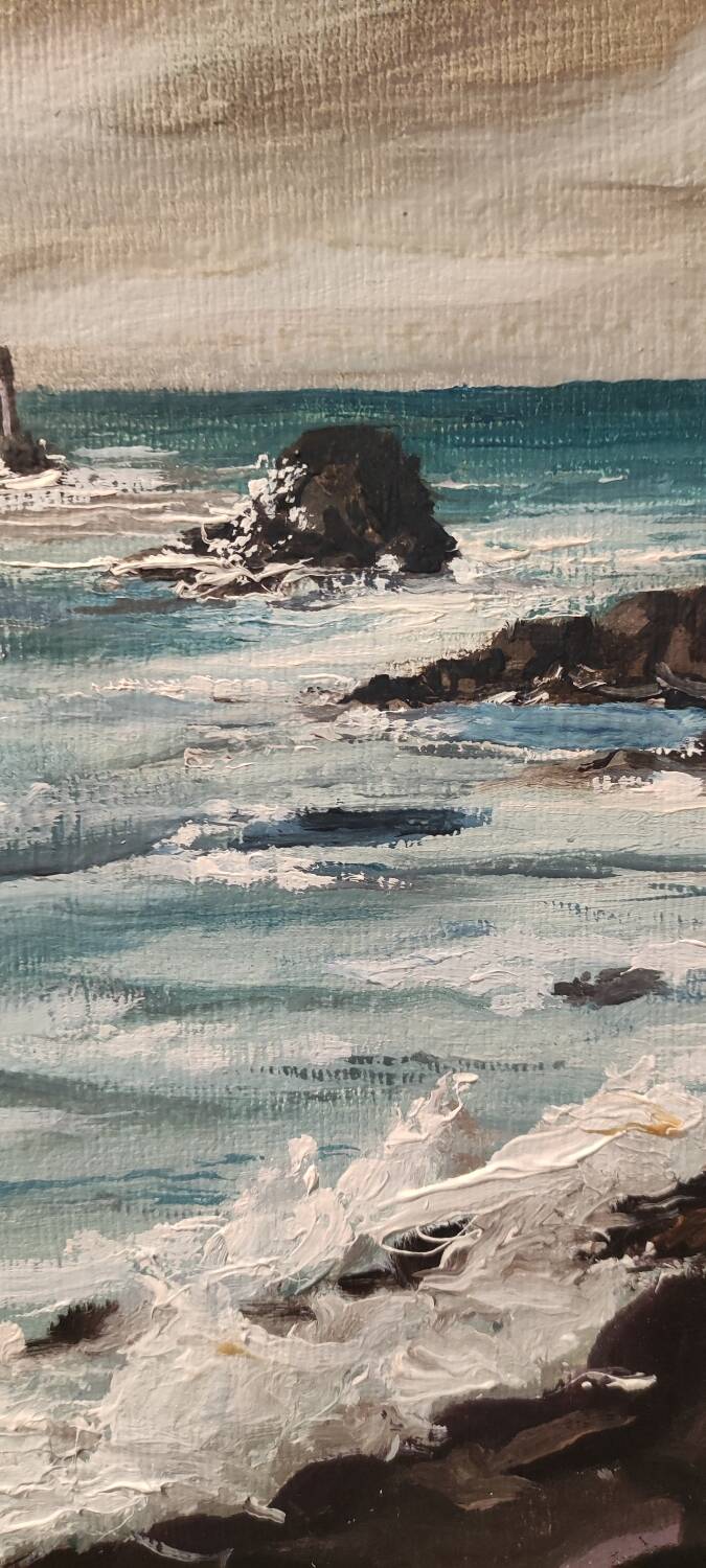 Signed marine oil painting