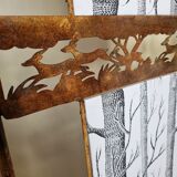 Old restyled metal screen, 3 shutters, 170 cm