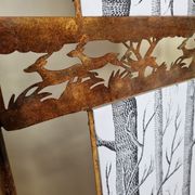 Old restyled metal screen, 3 shutters, 170 cm