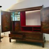 Chinese lacquer TV cabinet and bar