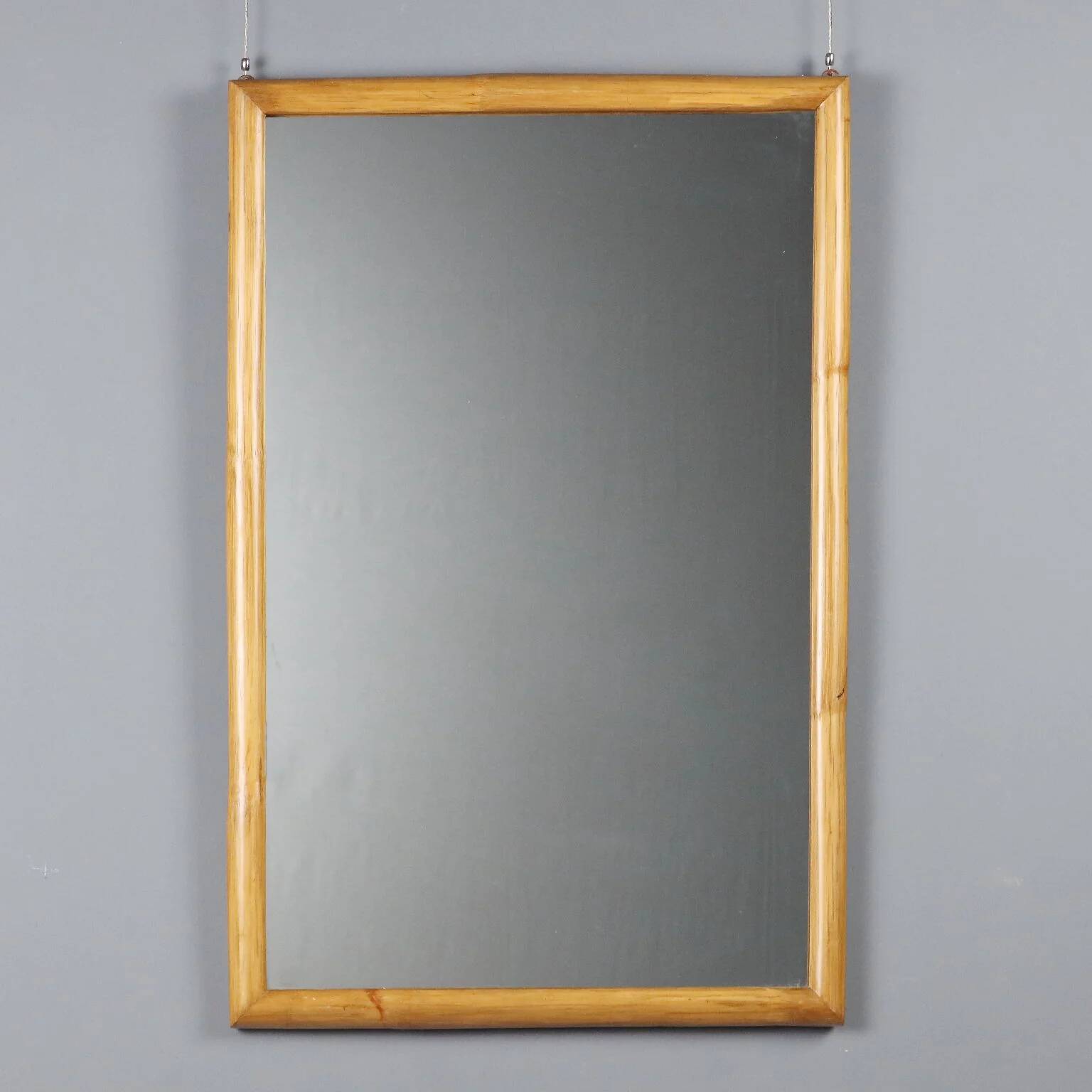 Vintage mirror with bamboo frame, Italian design, 1980s.