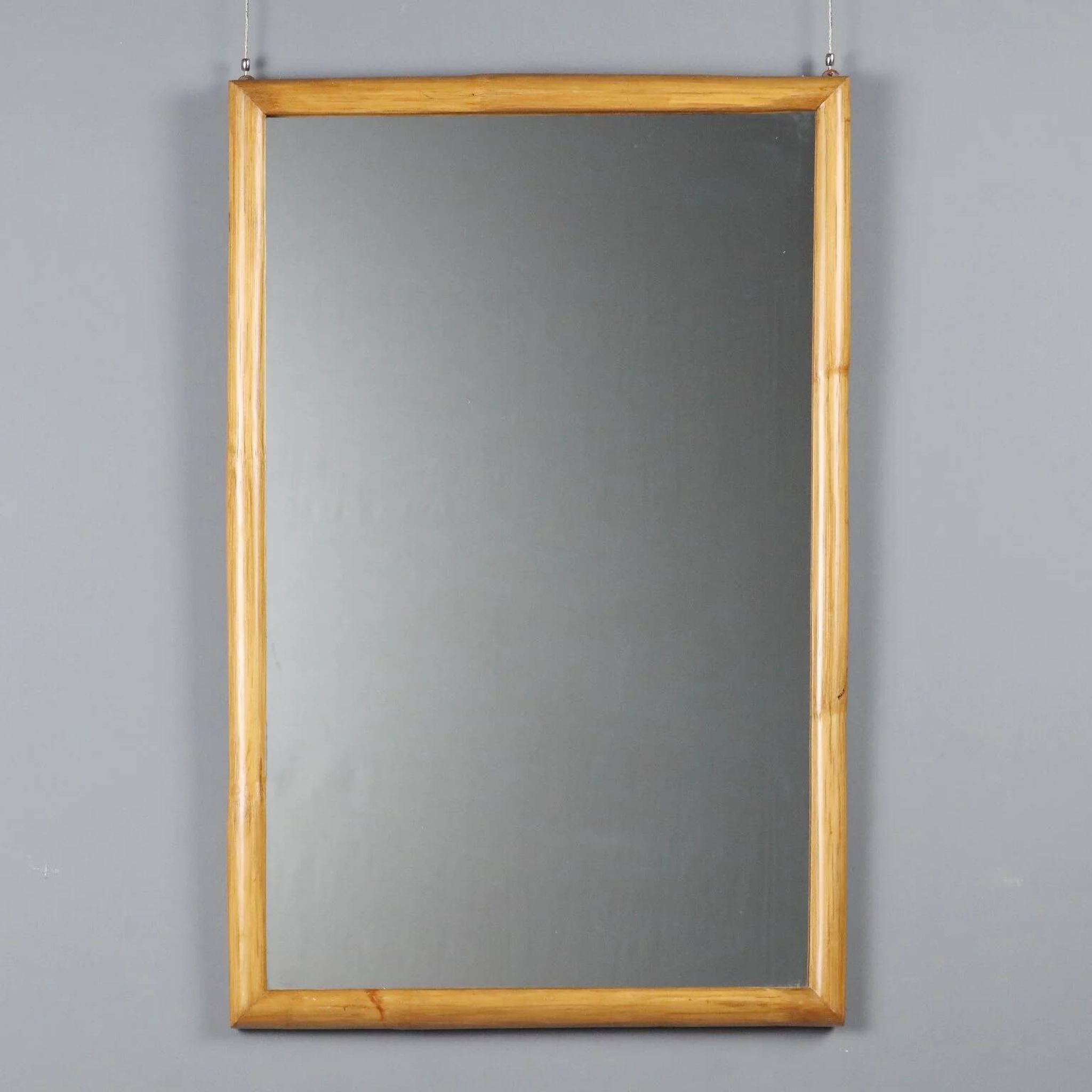 Vintage mirror with bamboo frame, Italian design, 1980s.