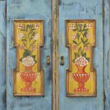 Armoire de mariée peinte d'art populaire