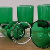 6 glasses aperitif or white wine Luminarc 'Cavalier' bottle green color