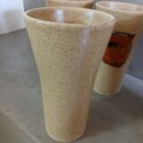 4 old stoneware mugs