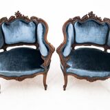 French antique armchairs from around 1890. After renovation.