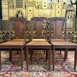 6 art deco cane chairs