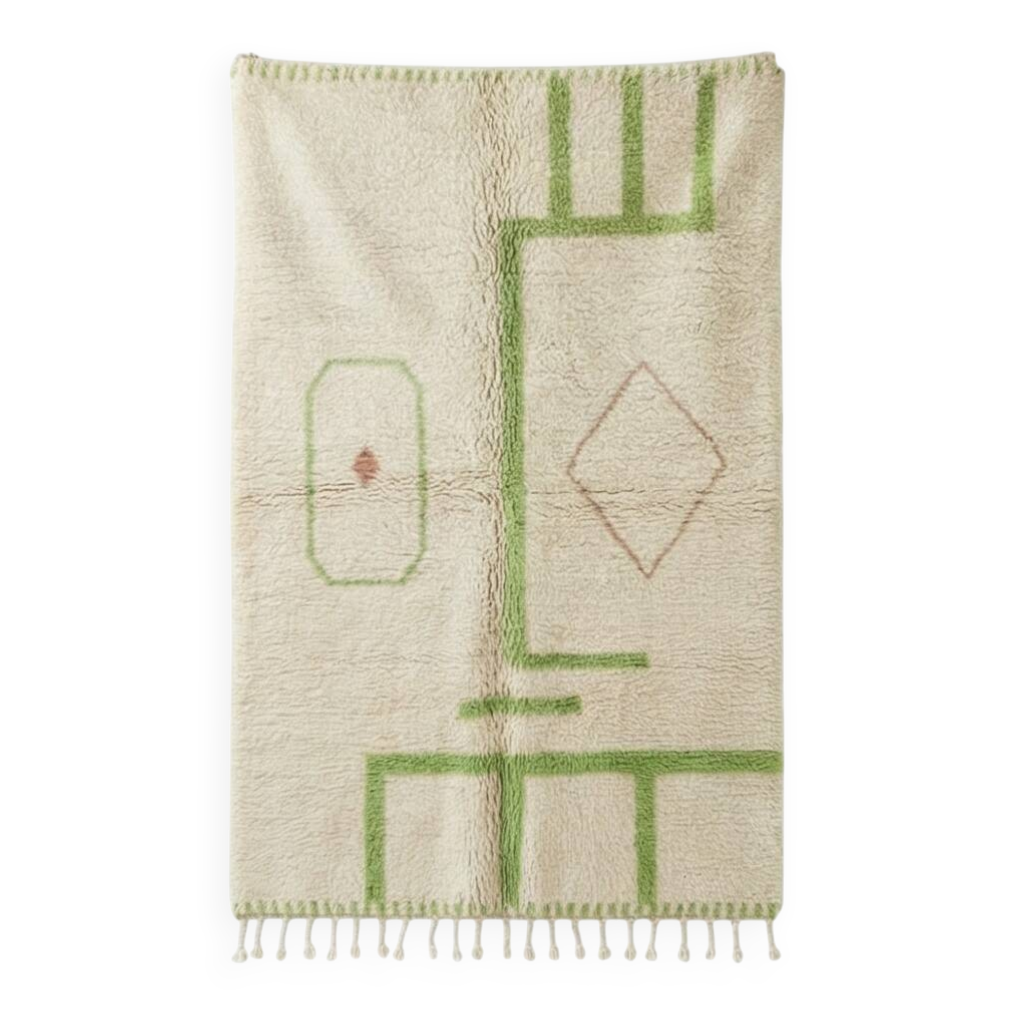 Moroccan rug in Azilal green tone.