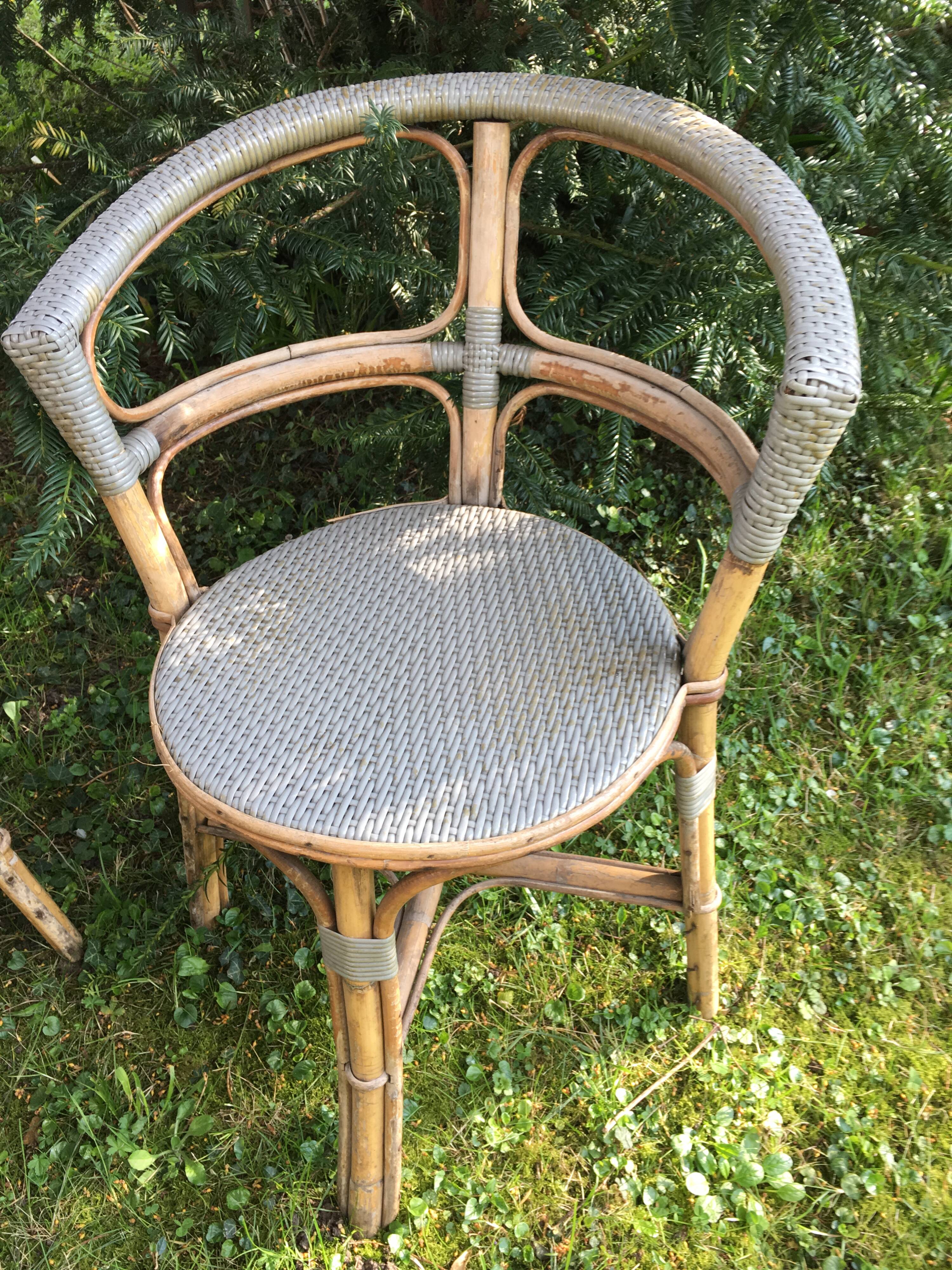 3 bistro armchairs stamped Drucker