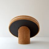 Mirror round support 1970 vintage Velvet 42cm