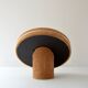 Mirror round support 1970 vintage Velvet 42cm