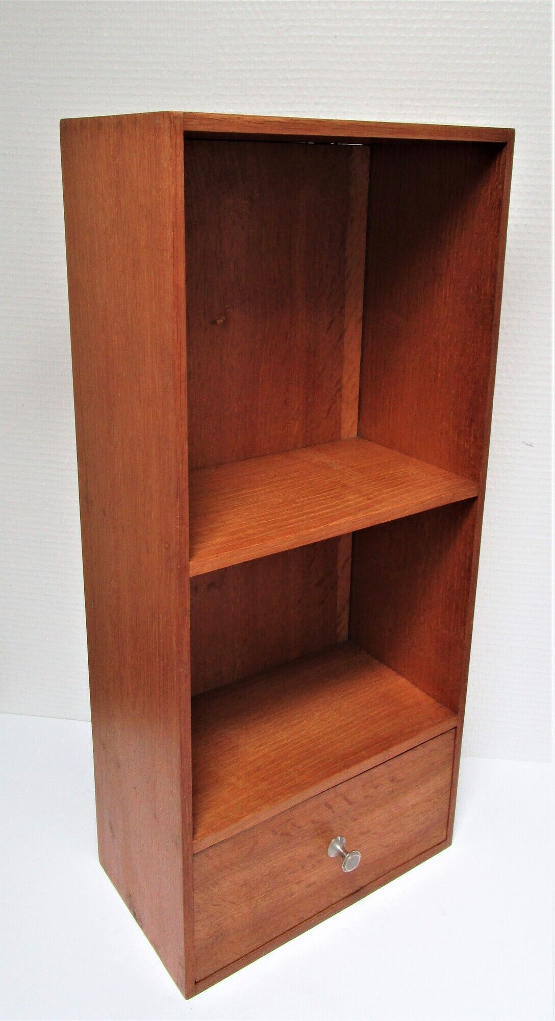 Wall shelf solid wood two niches a vintage drawer